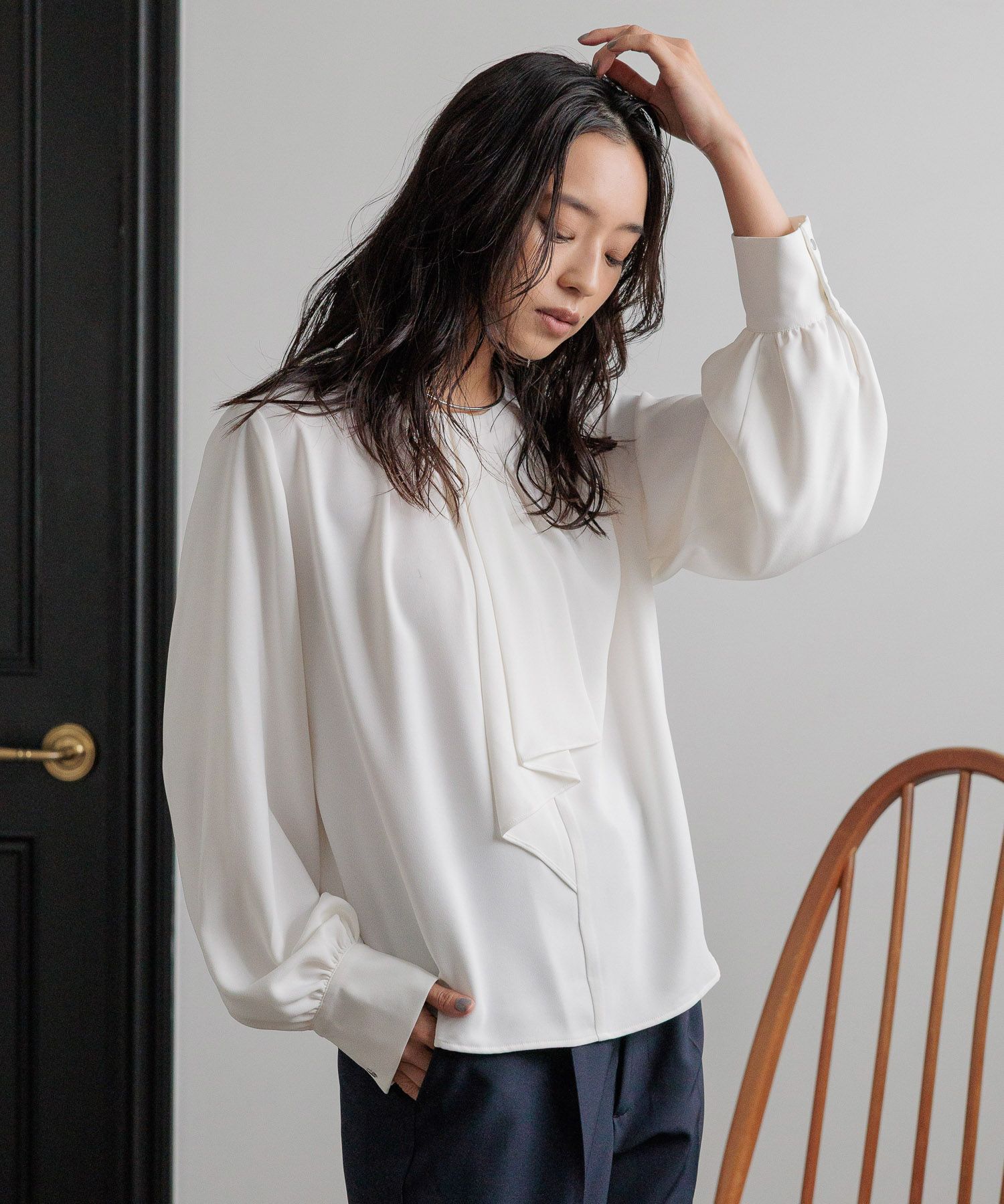  「【入卒／セレモニー】タイブラウス」|シャツ・ブラウス|