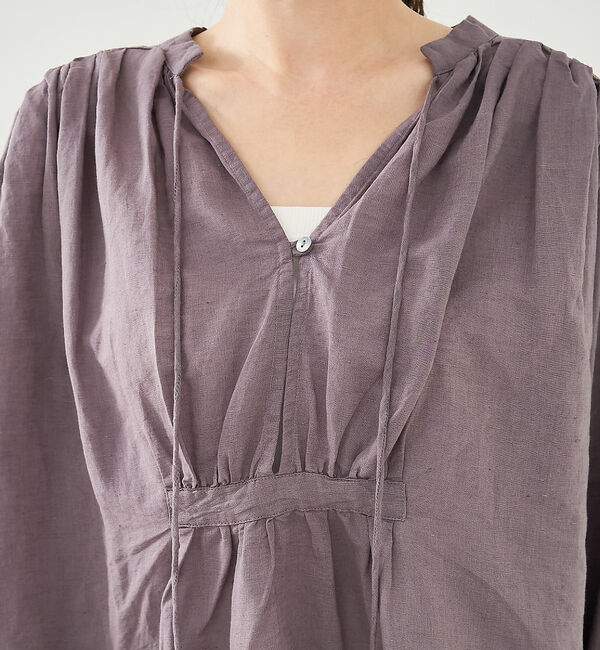 collex「リネンコットンギャザーブラウス」|シャツ・ブラウス|