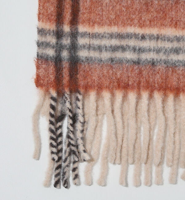 ABAHOUSE「アルパカウール混 チェック柄 マフラー 幅26&times;長さ190」|マフラー|