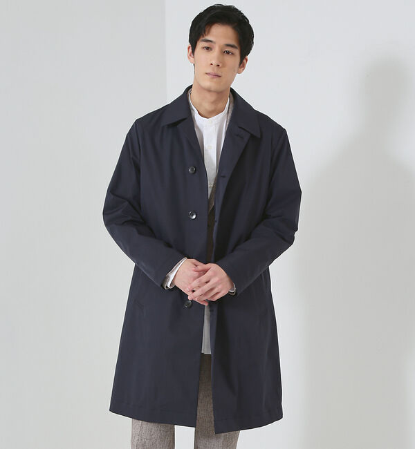 ABAHOUSE「【LIMONTA】マルチストレッチ ステンカラーコート / スプリングコート」|ステンカラーコート|ネイビー
