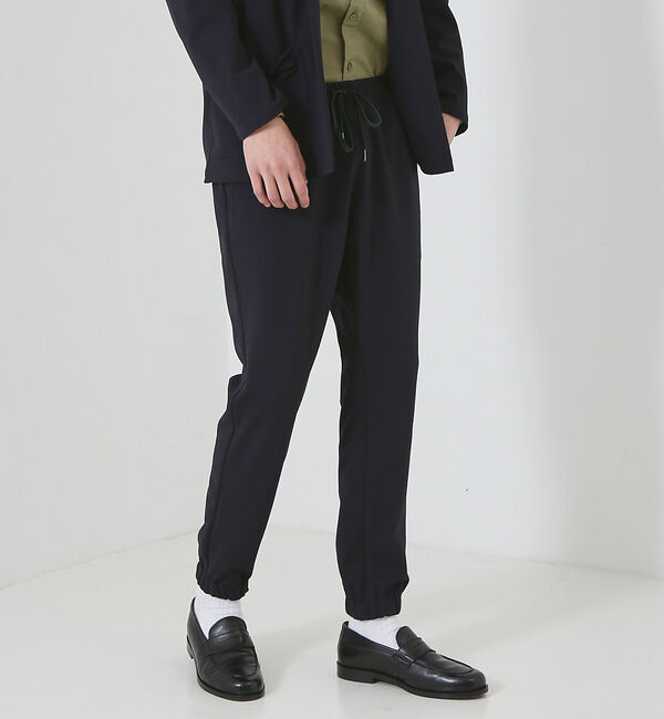 ABAHOUSE「【セットアップ対応】機能素材 ハイストレッチ ジョーゼット イージー パンツ」|その他|ダークネイビー