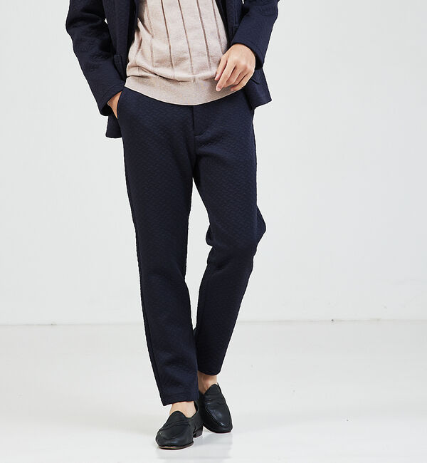 ABAHOUSE「【セットアップ対応/MASCHILE】3Dジャガード パンツ」|その他|ネイビー