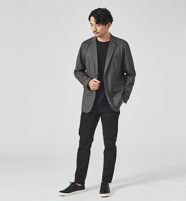 ABAHOUSE「【チェック柄】ジャガード クルーネック 長袖 Tシャツ」|Tシャツ・カットソー|