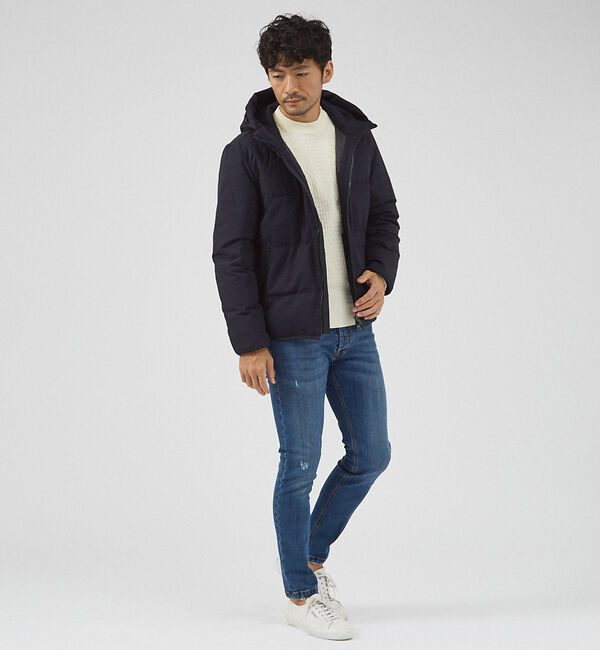 ABAHOUSE「【コンビデザイン】フード ダウン ブルゾン」|ダウン|