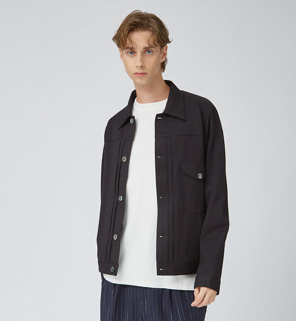 ABAHOUSE「【デニムディテール】ストレッチポンチ トラッカーブルゾン / ポンチGジャン」|その他|ブラック