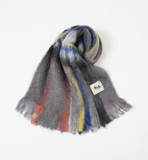 ABAHOUSE「【814 EZCARAY】MOHAIR TARTAN モヘヤ マフラー」|マフラー|グレー