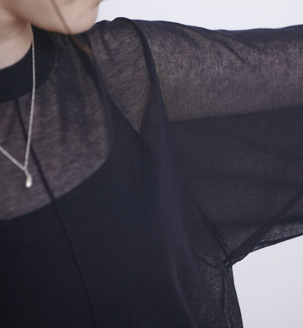 Rouge vif「コットンナイロンシアークルーネックプルオーバー」|ニット・セーター|