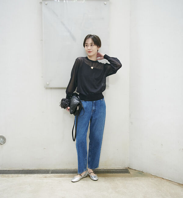 Rouge vif「コットンナイロンシアークルーネックプルオーバー」|ニット・セーター|