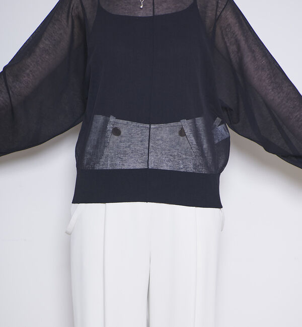 Rouge vif「コットンナイロンシアークルーネックプルオーバー」|ニット・セーター|