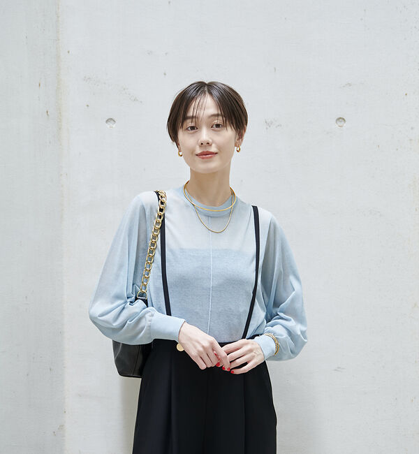 Rouge vif「コットンナイロンシアークルーネックプルオーバー」|ニット・セーター|