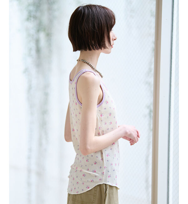 Rouge vif「【JEMORGAN / ジェーイーモーガン】クレリックタンクトップ/花柄/カップ」|キャミソール|