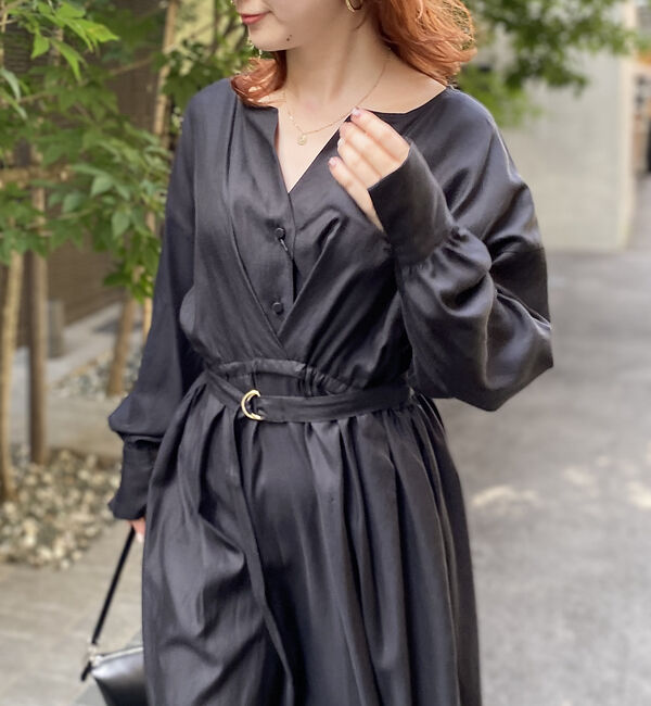 Rouge vif「ヴィンテージキュプラウエストマークワンピース」|ワンピース|