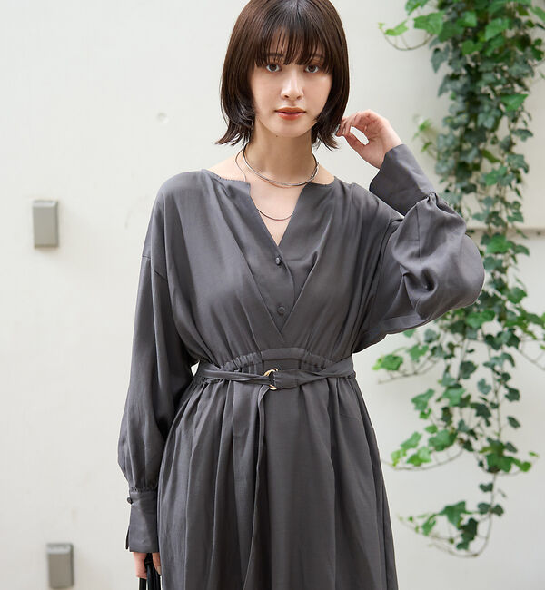 Rouge vif「ヴィンテージキュプラウエストマークワンピース」|ワンピース|