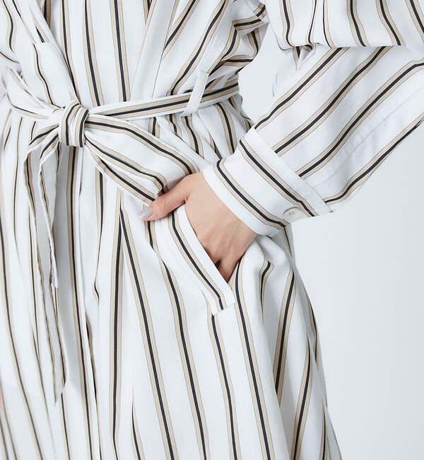 qualite「【ITALY MANTECO社】ストライプオーバーコート」|その他|