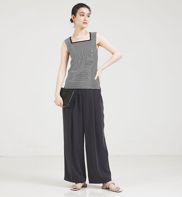 qualite「スクエアノースリーブニット」|キャミソール|