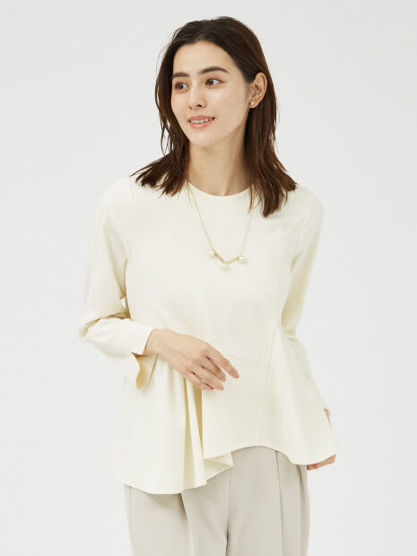 qualite「ペプラムギャザーアシメブラウス/オケージョン/セレモニー」|シャツ・ブラウス|