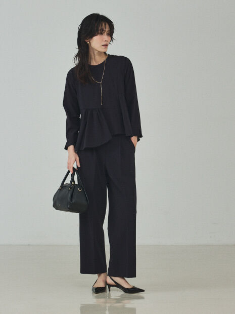 qualite「ペプラムギャザーアシメブラウス/オケージョン/セレモニー」|シャツ・ブラウス|