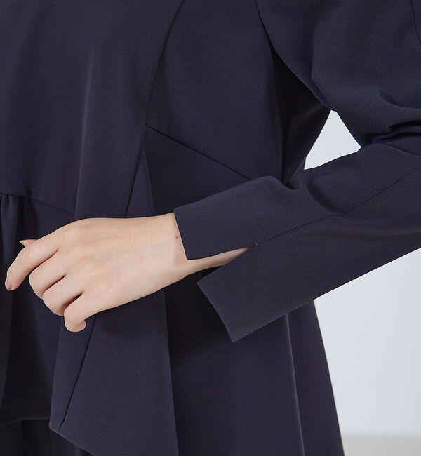 qualite「ペプラムギャザーアシメブラウス/オケージョン/セレモニー」|シャツ・ブラウス|