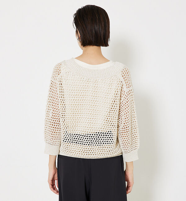 qualite「ラメローゲージVネックニット」|ニット・セーター|