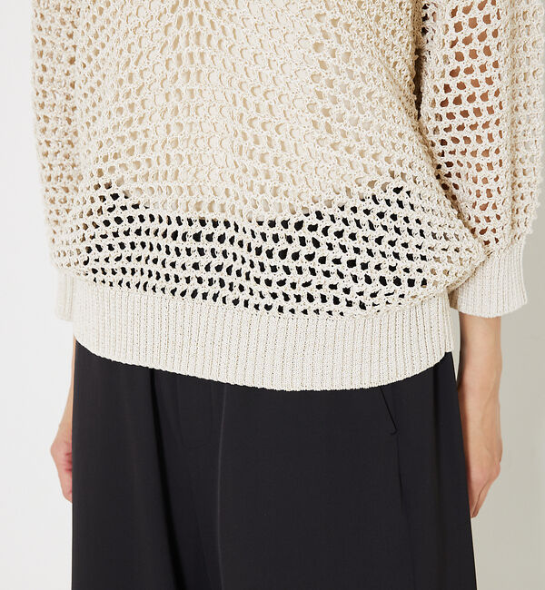 qualite「ラメローゲージVネックニット」|ニット・セーター|