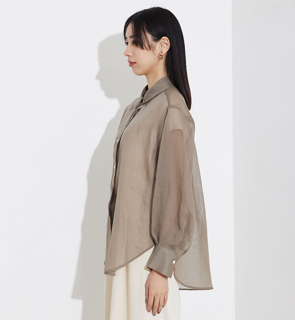 qualite「ソフトオーガンジーシアーシャツ」|シャツ・ブラウス|