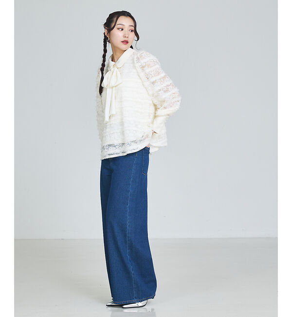 SELFIST「マルチWAYリボン付き フリンジレースブラウス」|シャツ・ブラウス|