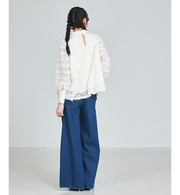 SELFIST「マルチWAYリボン付き フリンジレースブラウス」|シャツ・ブラウス|