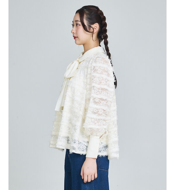 SELFIST「マルチWAYリボン付き フリンジレースブラウス」|シャツ・ブラウス|