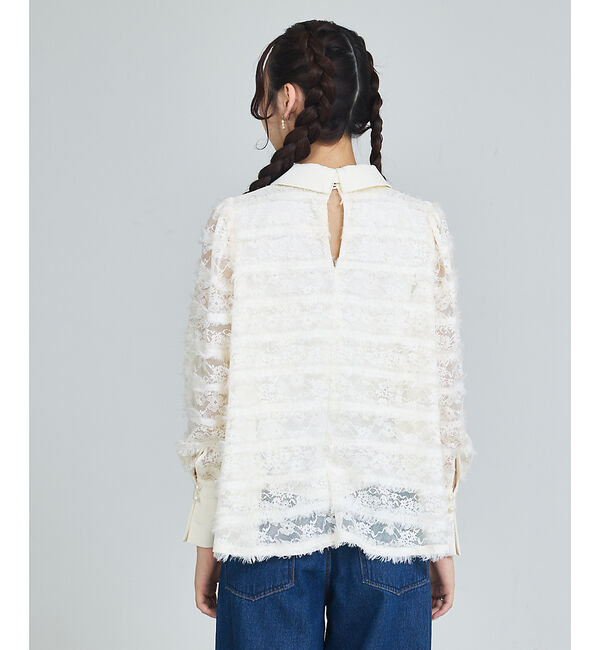 SELFIST「マルチWAYリボン付き フリンジレースブラウス」|シャツ・ブラウス|