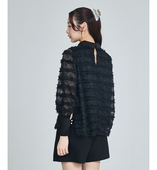 SELFIST「マルチWAYリボン付き フリンジレースブラウス」|シャツ・ブラウス|