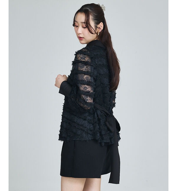 SELFIST「マルチWAYリボン付き フリンジレースブラウス」|シャツ・ブラウス|