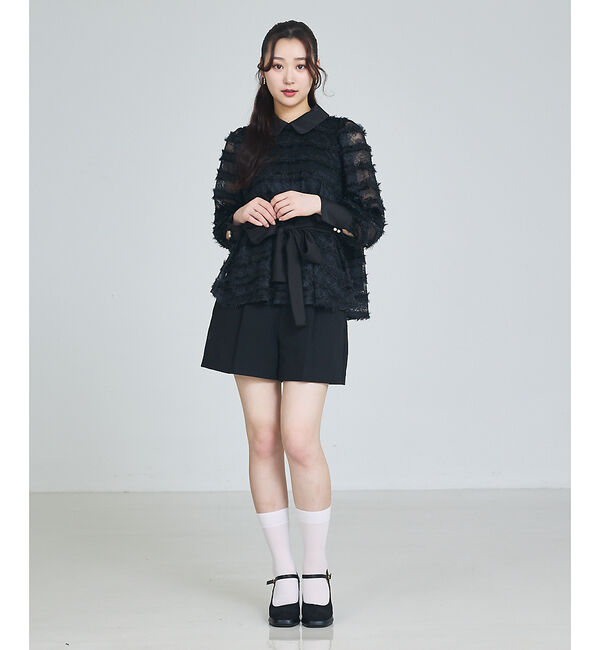 SELFIST「マルチWAYリボン付き フリンジレースブラウス」|シャツ・ブラウス|