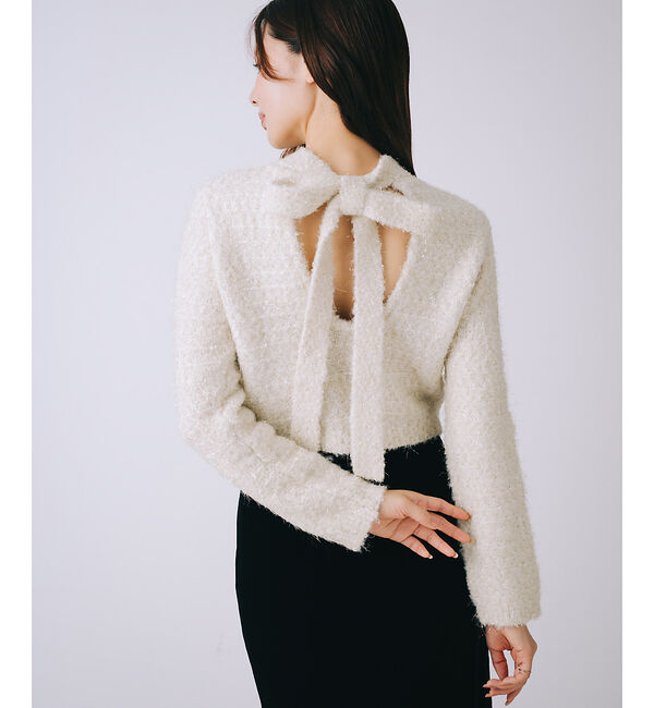 SELFIST「バックオープンラメプルオーバー」|ニット・セーター|