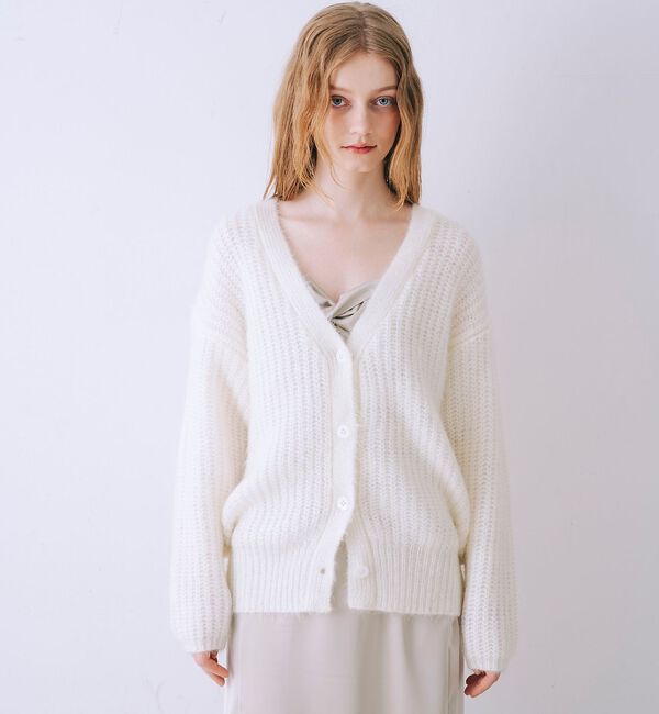 SELFIST「【一花さんコラボ】ニットカーデ＆サテンワンピースSET」|ワンピース|