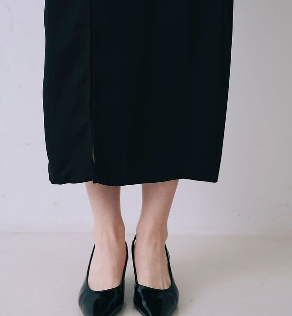 SELFIST「【一花さんコラボ】ニットカーデ＆サテンワンピースSET」|ワンピース|