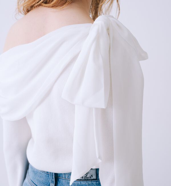 SELFIST「2wayワンショルダーリボン付ニット」|ニット・セーター|