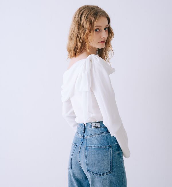 SELFIST「2wayワンショルダーリボン付ニット」|ニット・セーター|