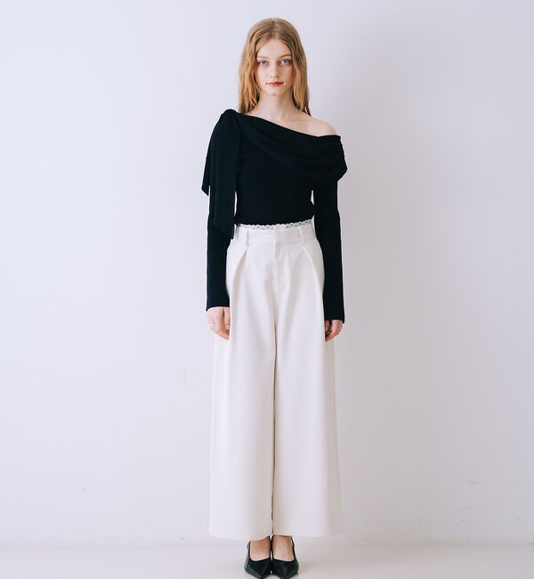 SELFIST「2wayワンショルダーリボン付ニット」|ニット・セーター|