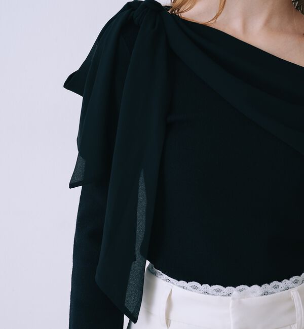 SELFIST「2wayワンショルダーリボン付ニット」|ニット・セーター|