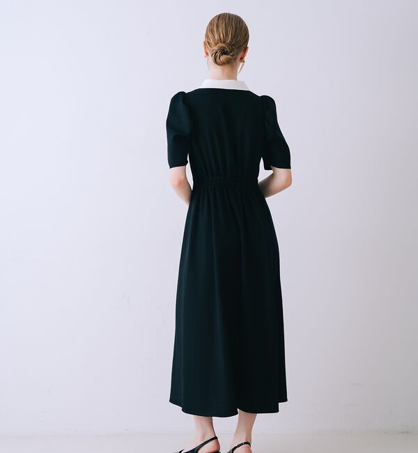 SELFIST「衿配色フロントジップフレアワンピース【予約】」|ワンピース|