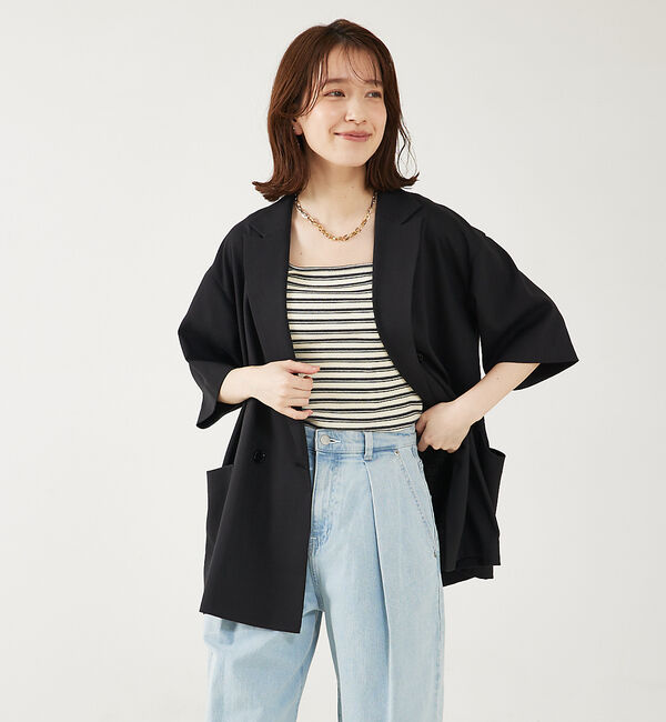 abahouse mavie「スクエアネック2WAYタンクトップ」|キャミソール|