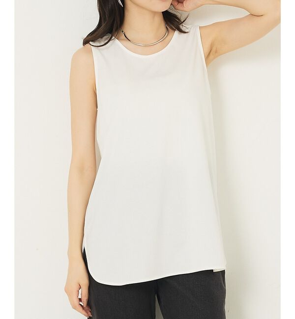 abahouse mavie「【2WAY】スクエアネックシャツヘムタンク」|キャミソール|ホワイト