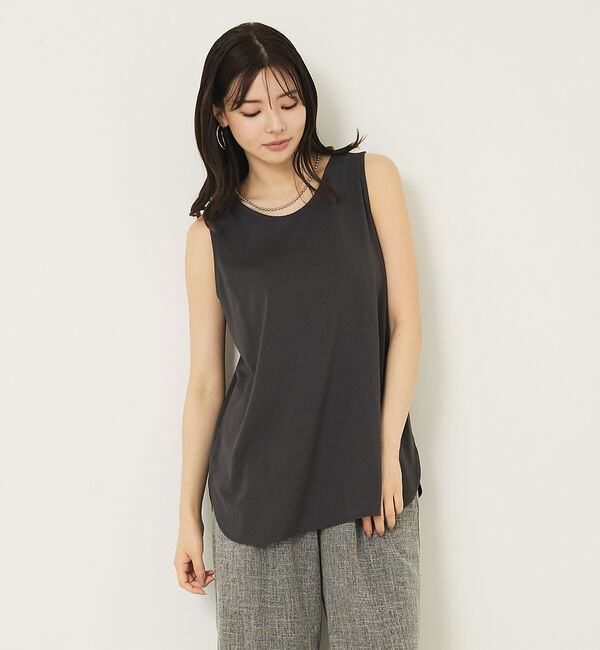 abahouse mavie「【2WAY】スクエアネックシャツヘムタンク」|キャミソール|