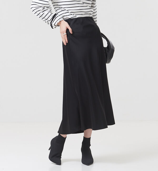The Store by C' 「【COCUCA】サテンバイアス スカート」|スカート|ブラック