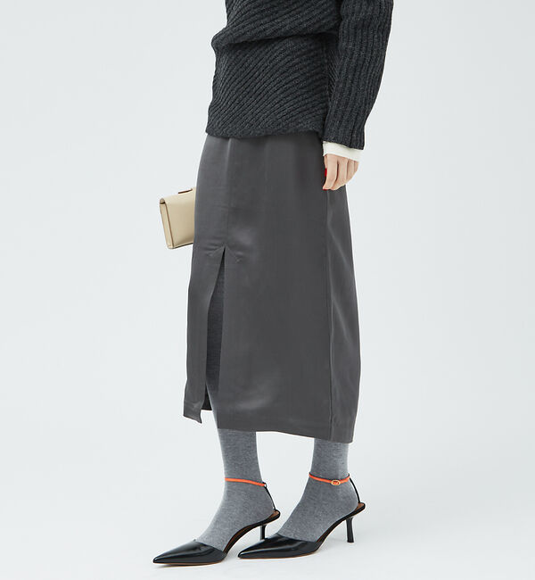 The Store by C' 「【TOTEME】フロントスリットサテンミディスカート」|スカート|