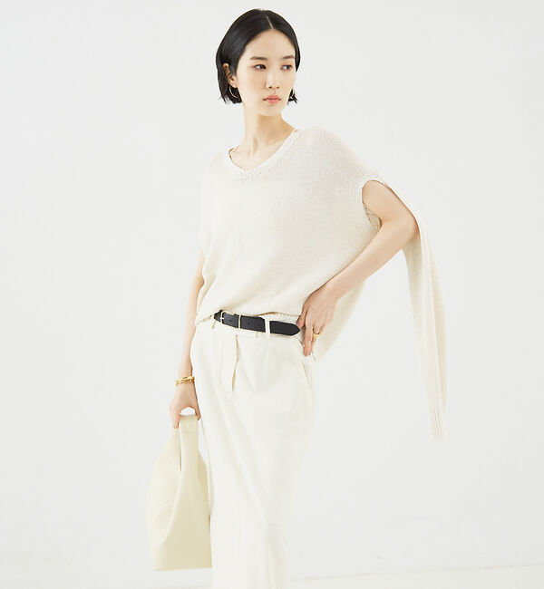 The Store by C' 「【COCUCA】リネンシルクプルオーバー」|ニット・セーター|アイボリー