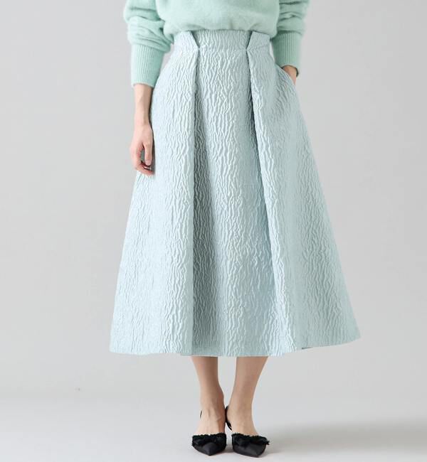 TIARA「ジャガードタックフレアスカート」|スカート|ミント