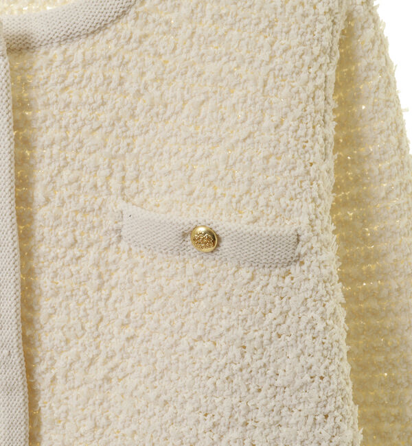 Liesse「ツイーディーニットジャケット」|カーディガン|