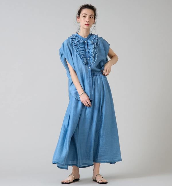 Liesse「テンセルシアーデニムギャザースカート」|スカート|