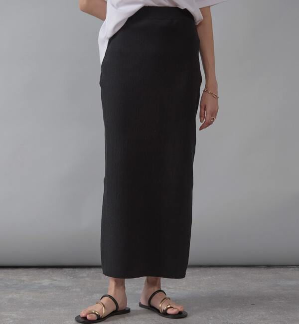 Liesse「リブニットタイトスカート」|スカート|ブラック